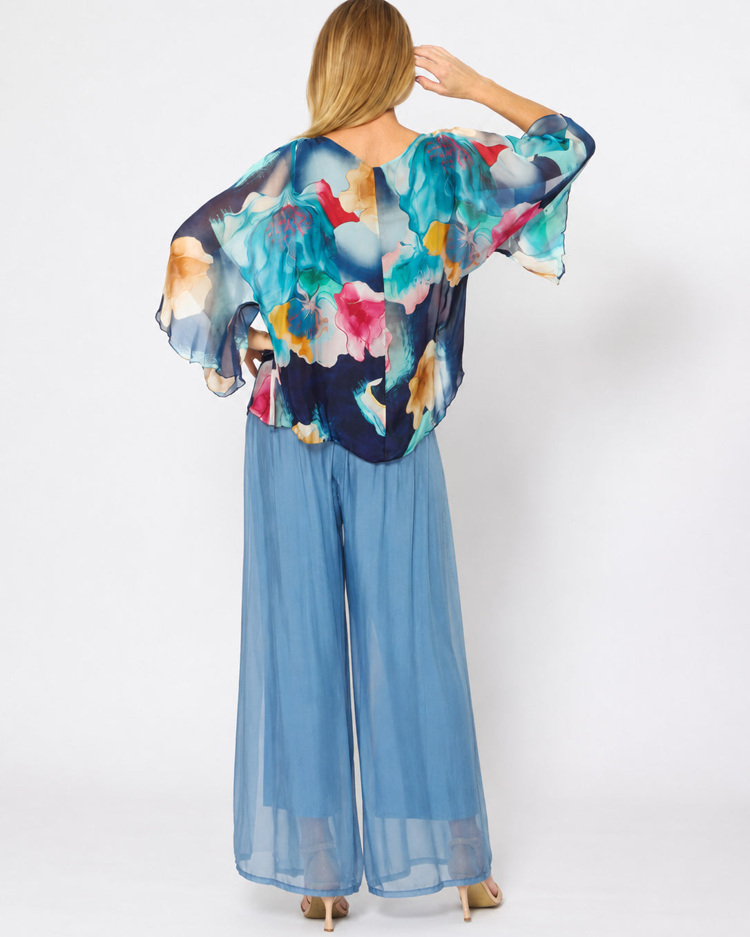 Viscose Pants Blue Jeans Bottoms La Strada