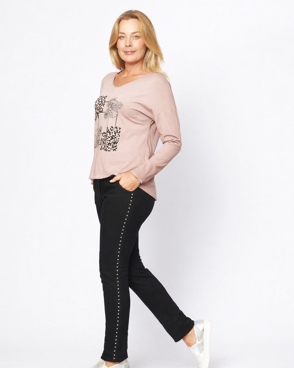 Bling Tape Pants Black Bottoms La Strada
