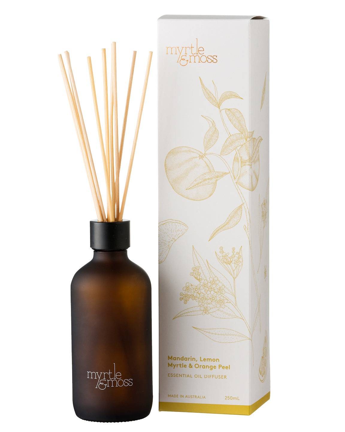 Essential Oil Diffuser Mandarin, Lemon Myrtle & Orange Peel. Body Myrtle & Moss