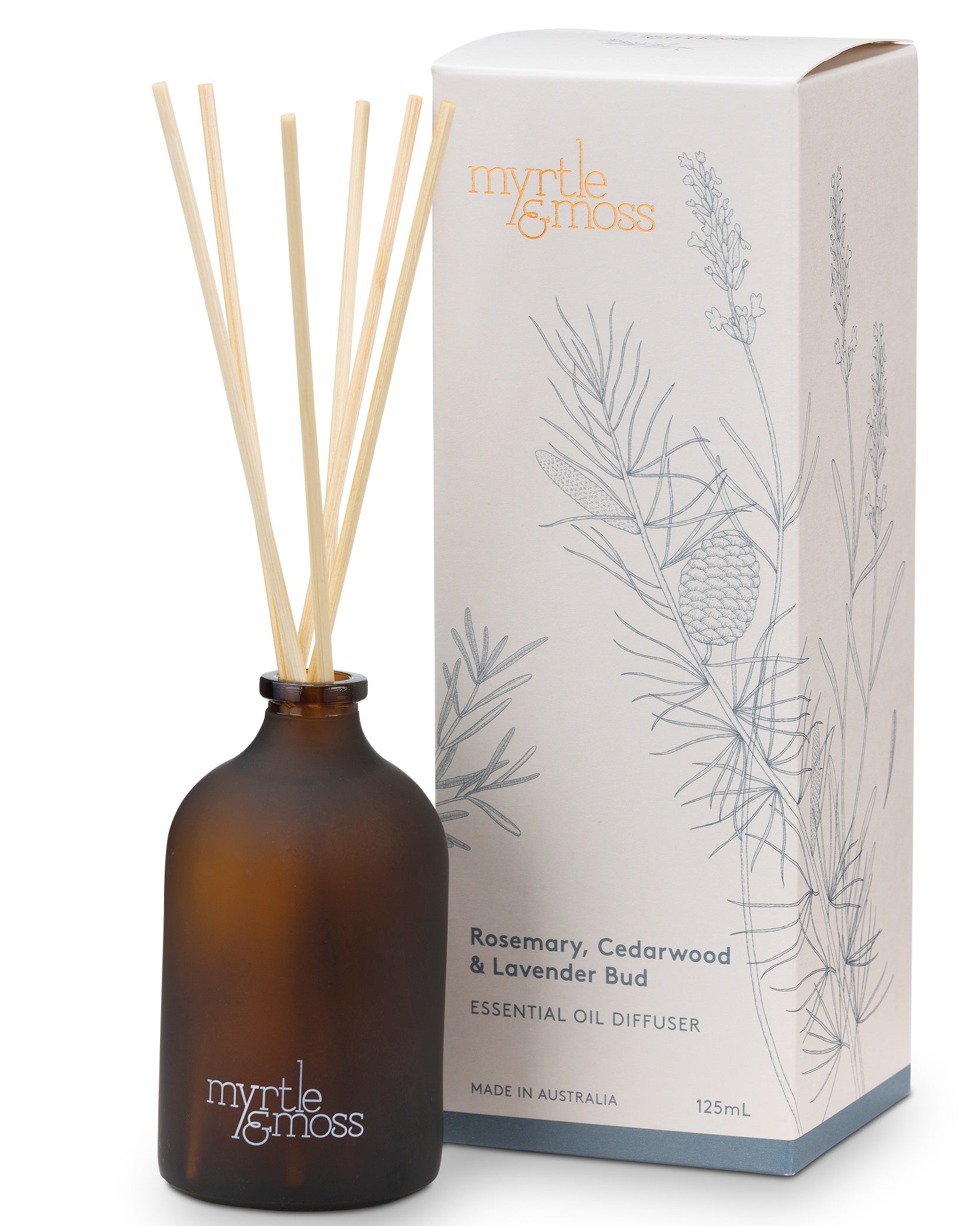 Essential Oil Diffuser Lavender Bud Rosemary & Cedarwood. Body Myrtle & Moss