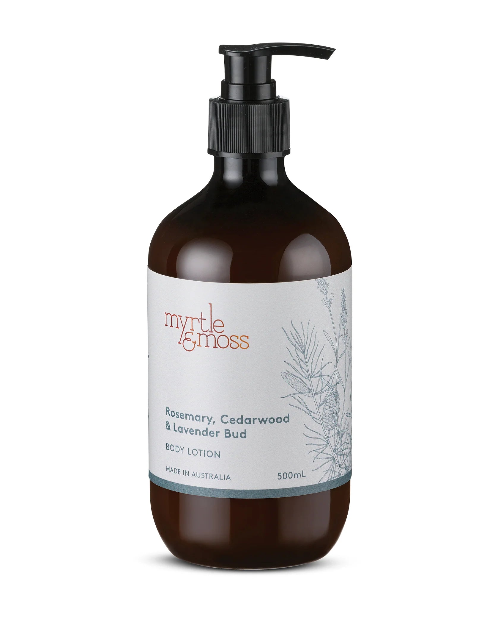Body Lotion 500mL Rosemary, Cedarwood & Lavender Bud Body Myrtle & Moss