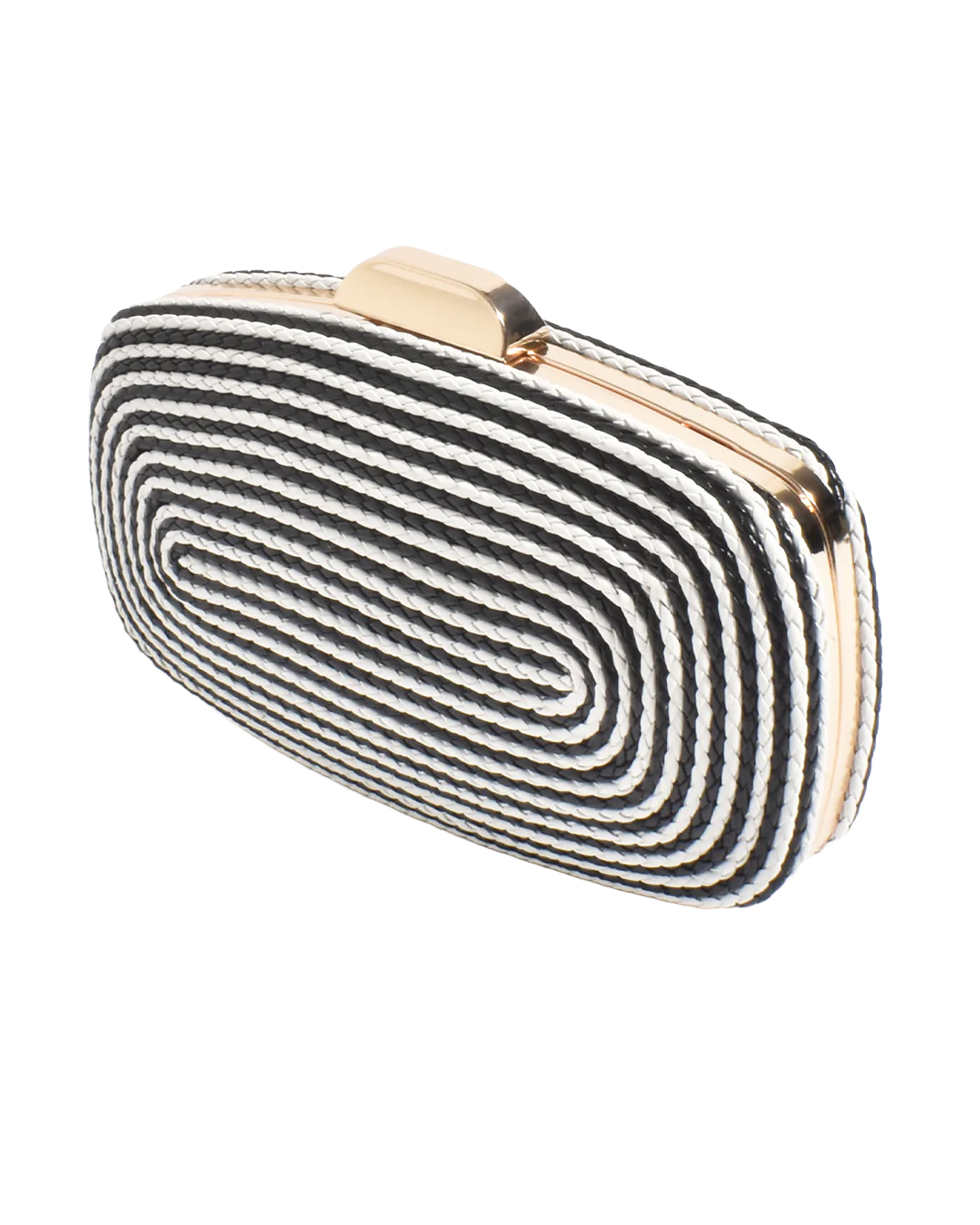 Leela Rope Detail Structured Clutch Black/White - Global Free Style