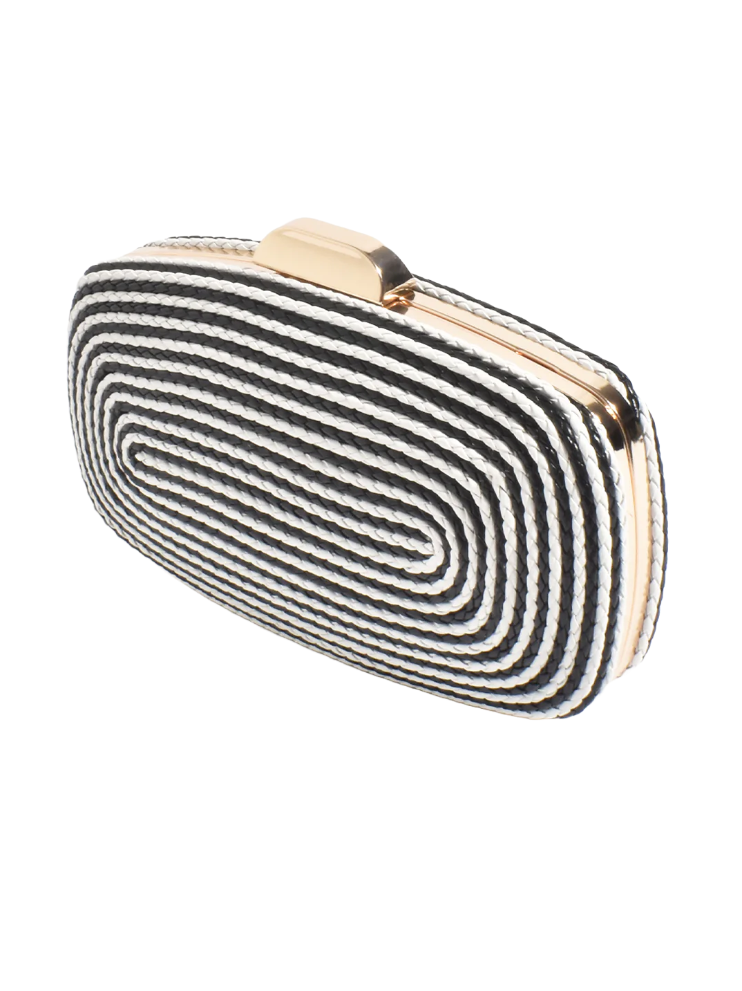 Leela Rope Detail Structured Clutch Black/White - Global Free Style
