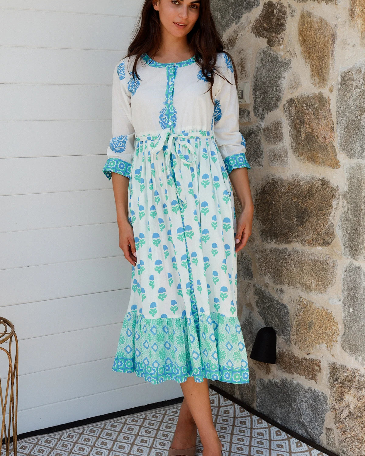 Lokrum Dress Blue Mix Dresses Peacock Feather
