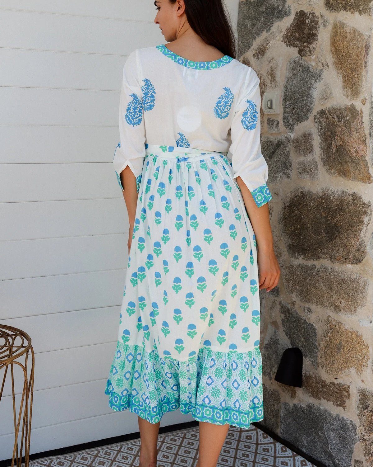 Lokrum Dress Blue Mix Dresses Peacock Feather