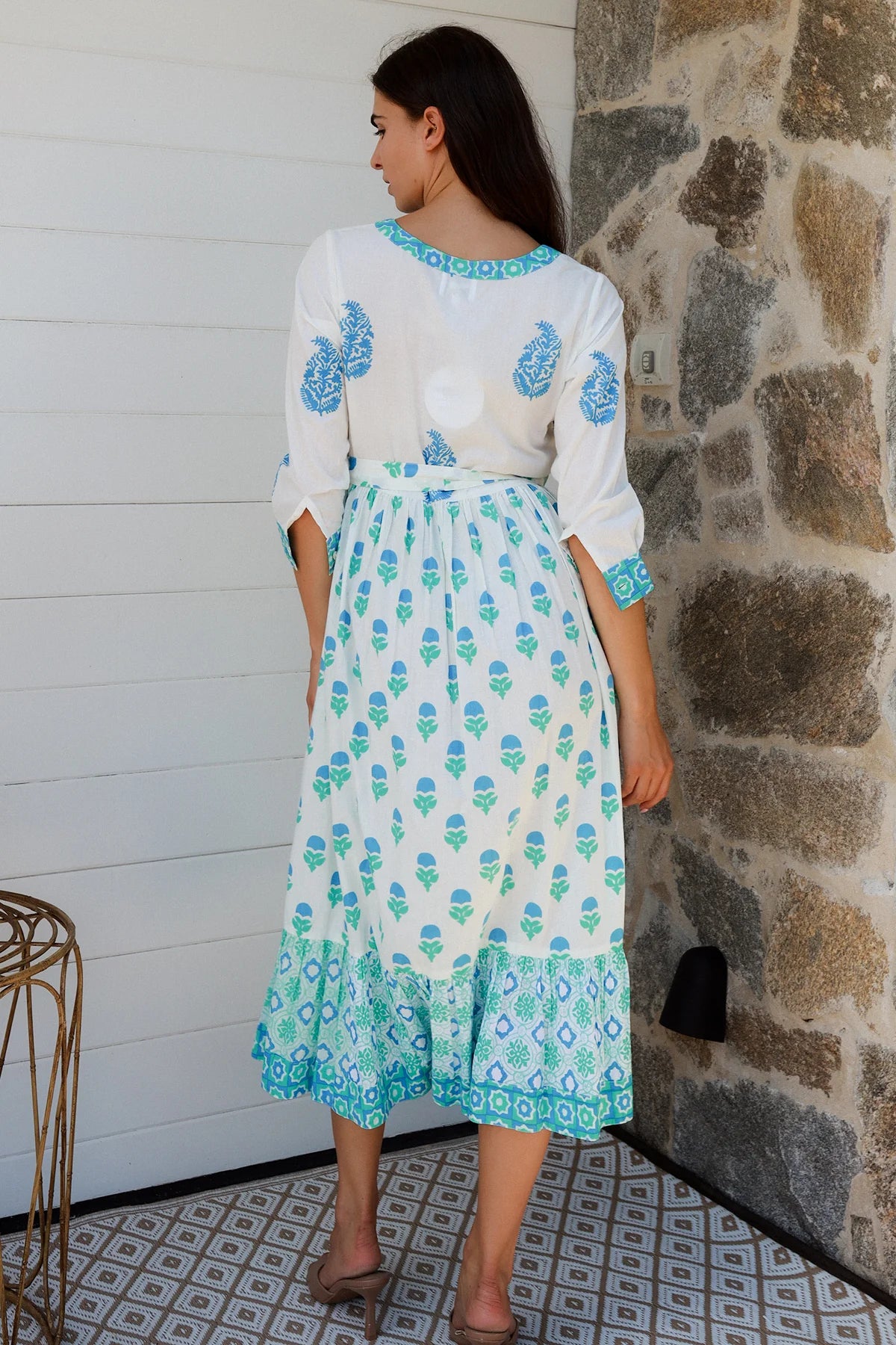 Lokrum Dress Blue Mix Dresses Peacock Feather