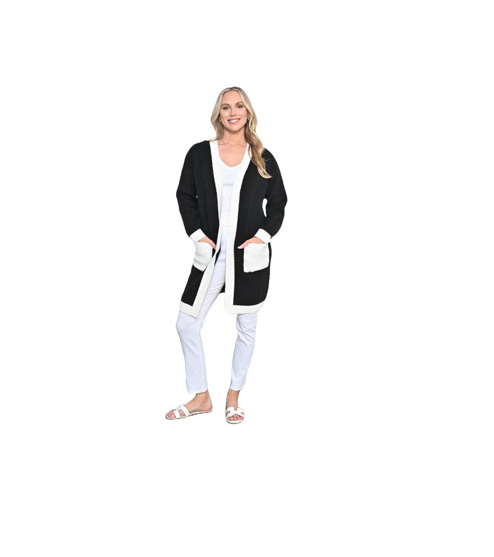 Long Cardigan Black and White Jackets New u Collection