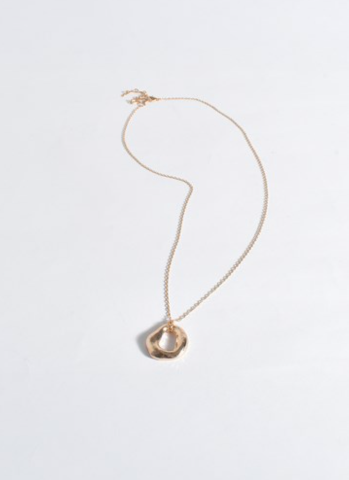 Long Ring Drop Pendant Necklace Gold - Global Free Style