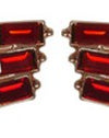 Trio Stack Crystal Earrings Rose Siam Earrings Fabienne
