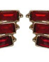 Trio Stack Crystal Earrings Gold Siam Earrings Fabienne