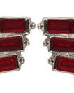 Trio Stack Crystal Earrings Silver Siam Earrings Fabienne