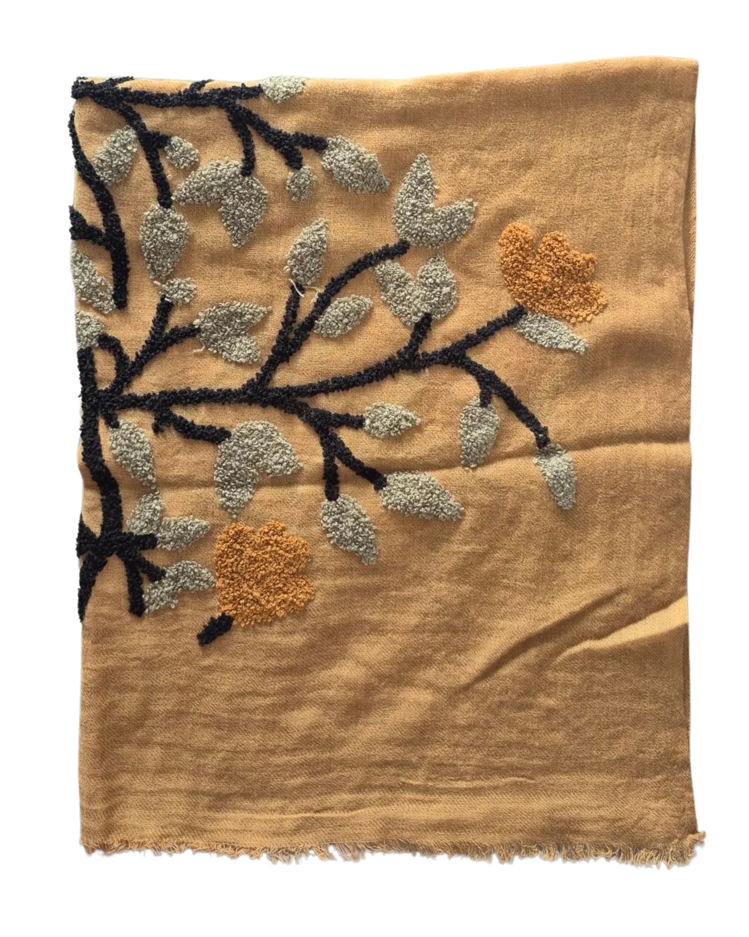 Pure Wool Scarf-Mustard MW23127 Scarves and Sarongs Zoda