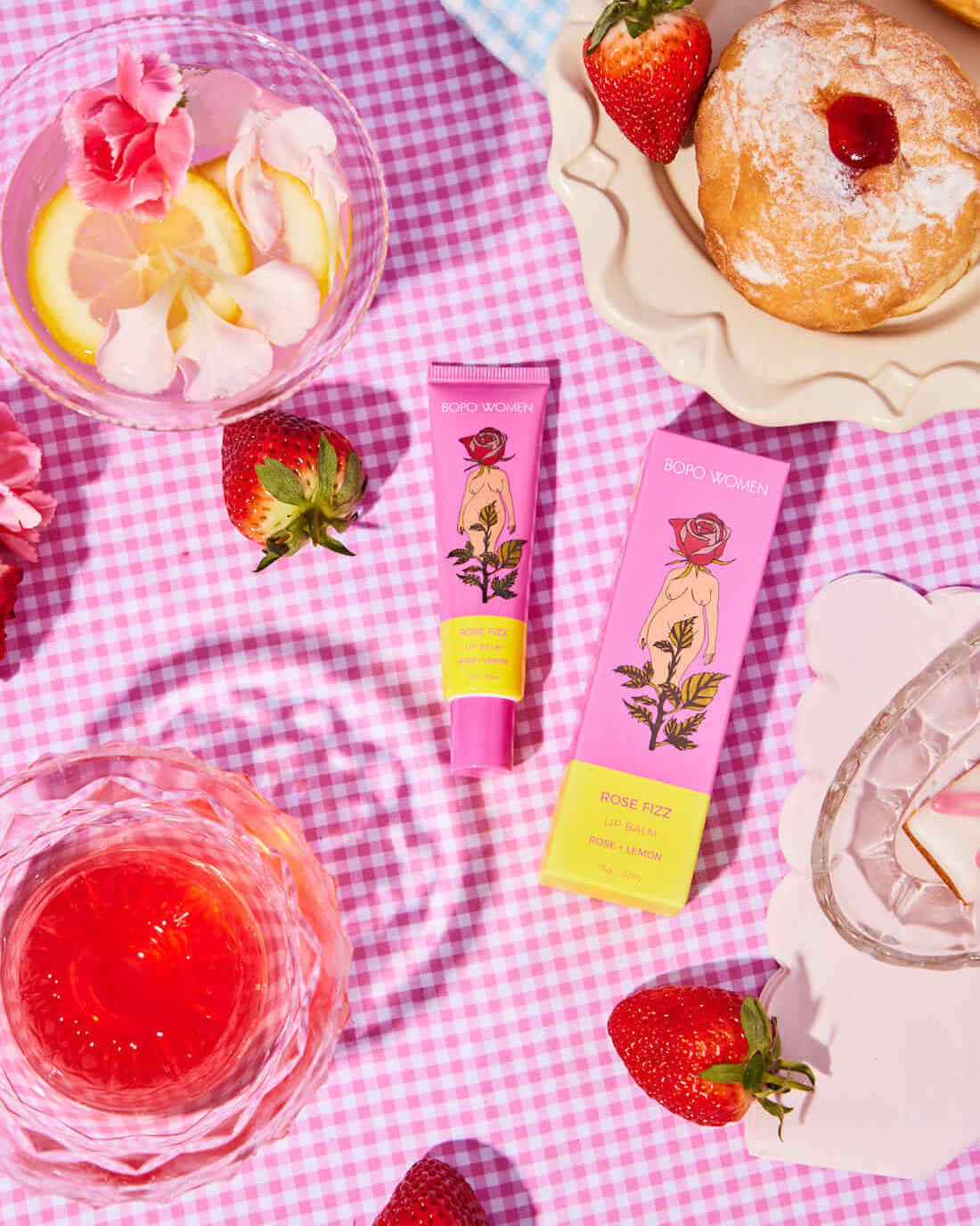 Rose Fizz Lip Balm Body Bopo Women