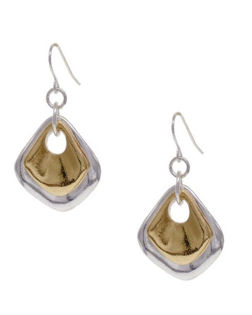 Dual Tone Cutout Diam Earrings Earrings Sun Accessories