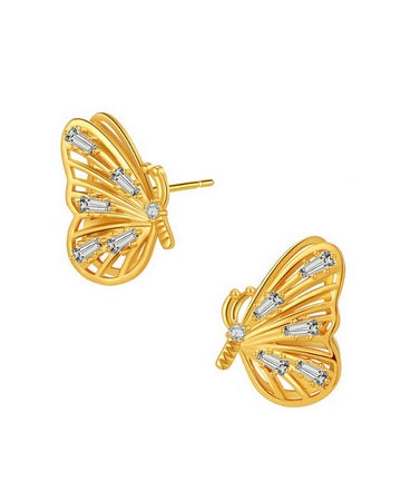 Crystal Butterfly Earrings Earrings Sun Accessories
