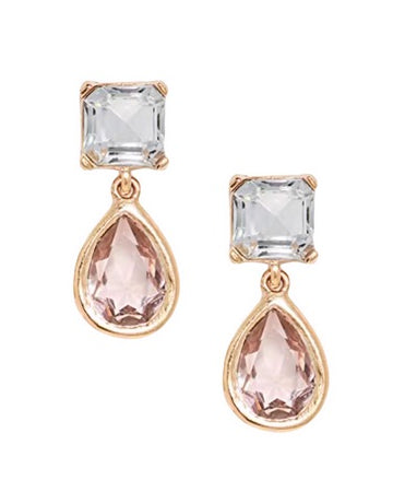 2 Tone TDrop Crystal Earrings Earrings Sun Accessories