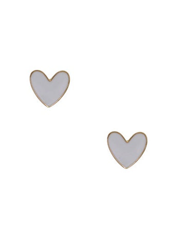 Enamel Heart Earrings White Earrings Sun Accessories