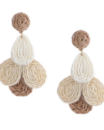 Tiered Rattan Tear Drop Earrings Earrings Sun Accessories