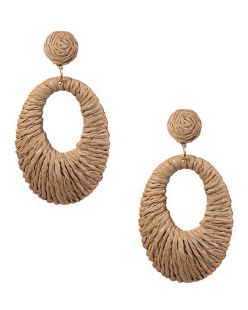 Rattan Flower Earrings Brown Earrings Sun Accessories
