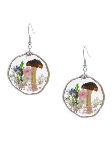 Flower Disc Drop Earrings Brown Earrings Sun Accessories