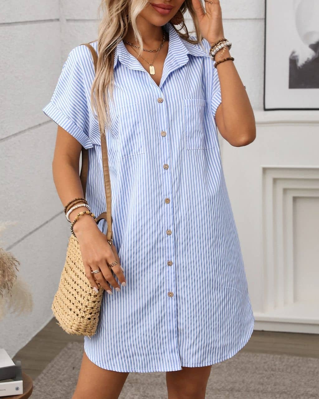 Shirt Dress Striped Blue Dresses Mutig