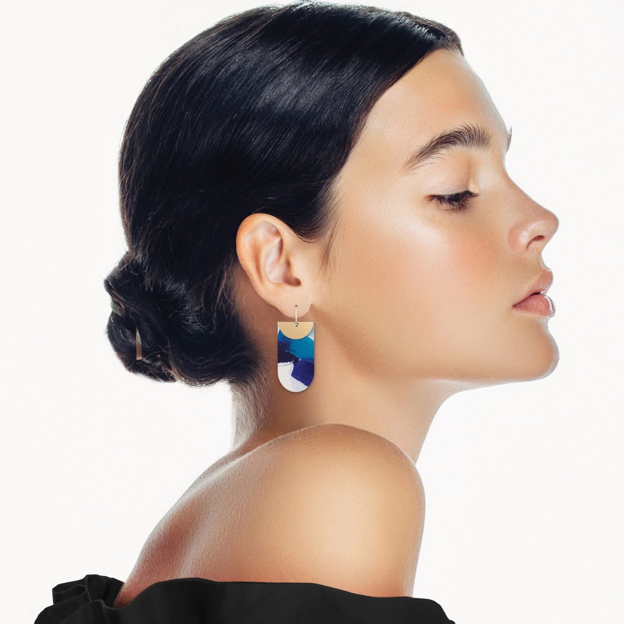 Maggi McDonald Enid Layered Tab Drop Earrings Earrings Moe Moe