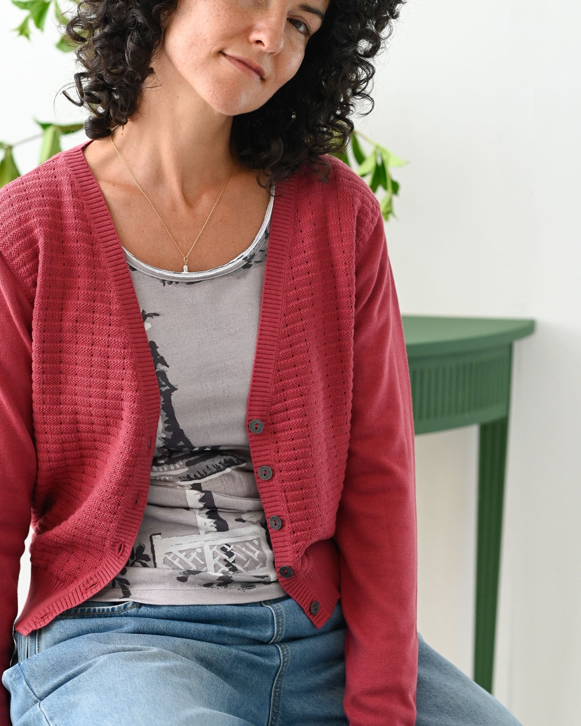 Marin Cardigan Earth Red Tops Lazybones