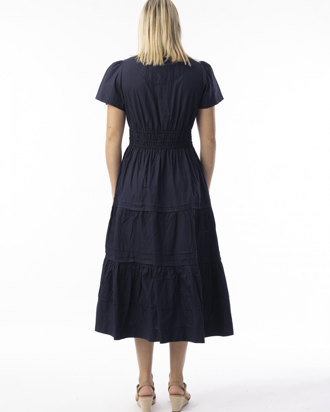 Poplin Essentials Dress Maxi Ruched Dresses Orientique