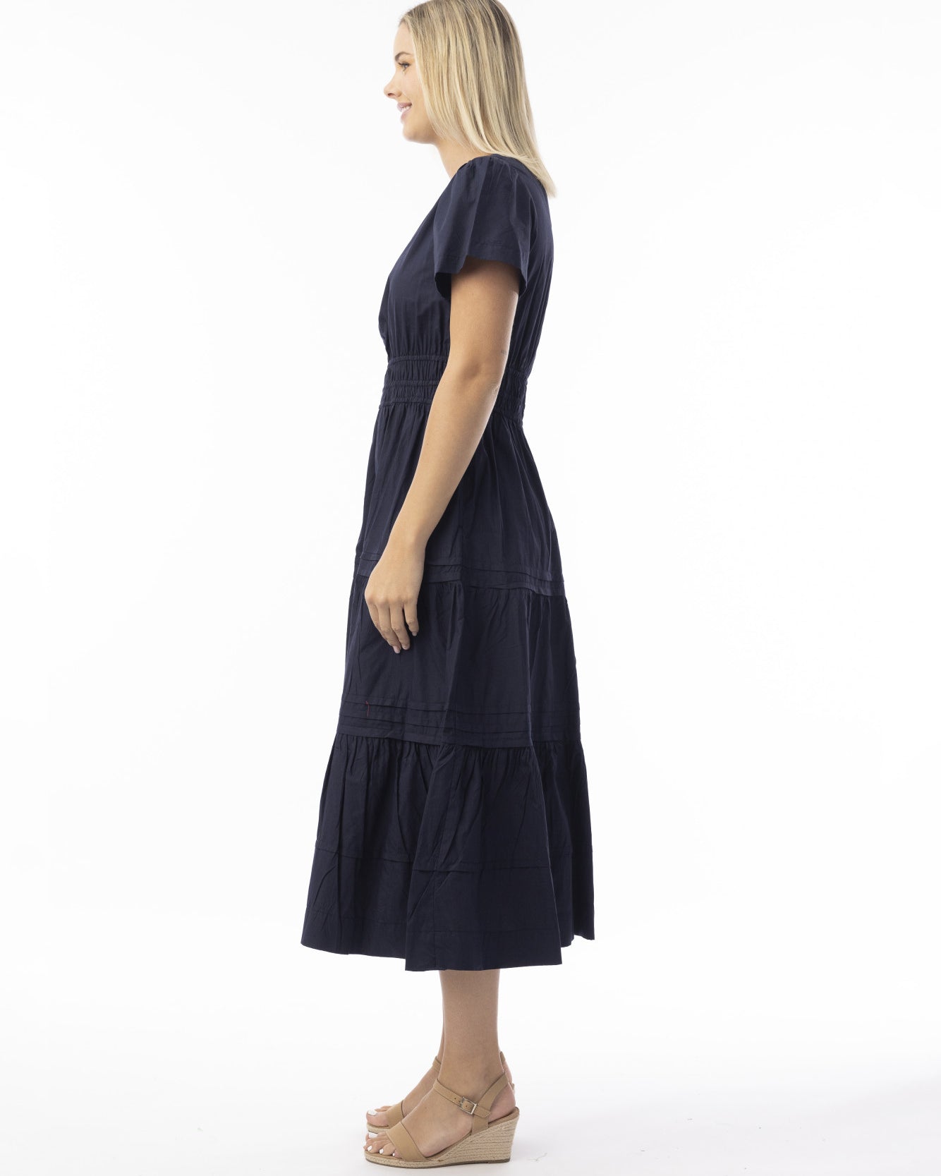 Poplin Essentials Dress Maxi Ruched Dresses Orientique