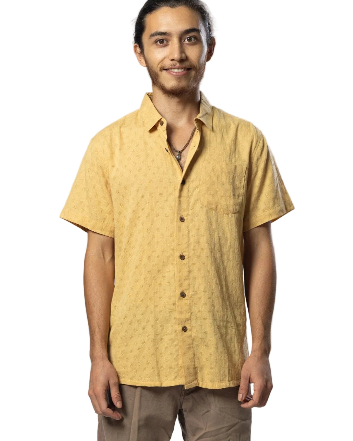 Panama Weave Mimosa Mens Shirt Mens Tops Skumi