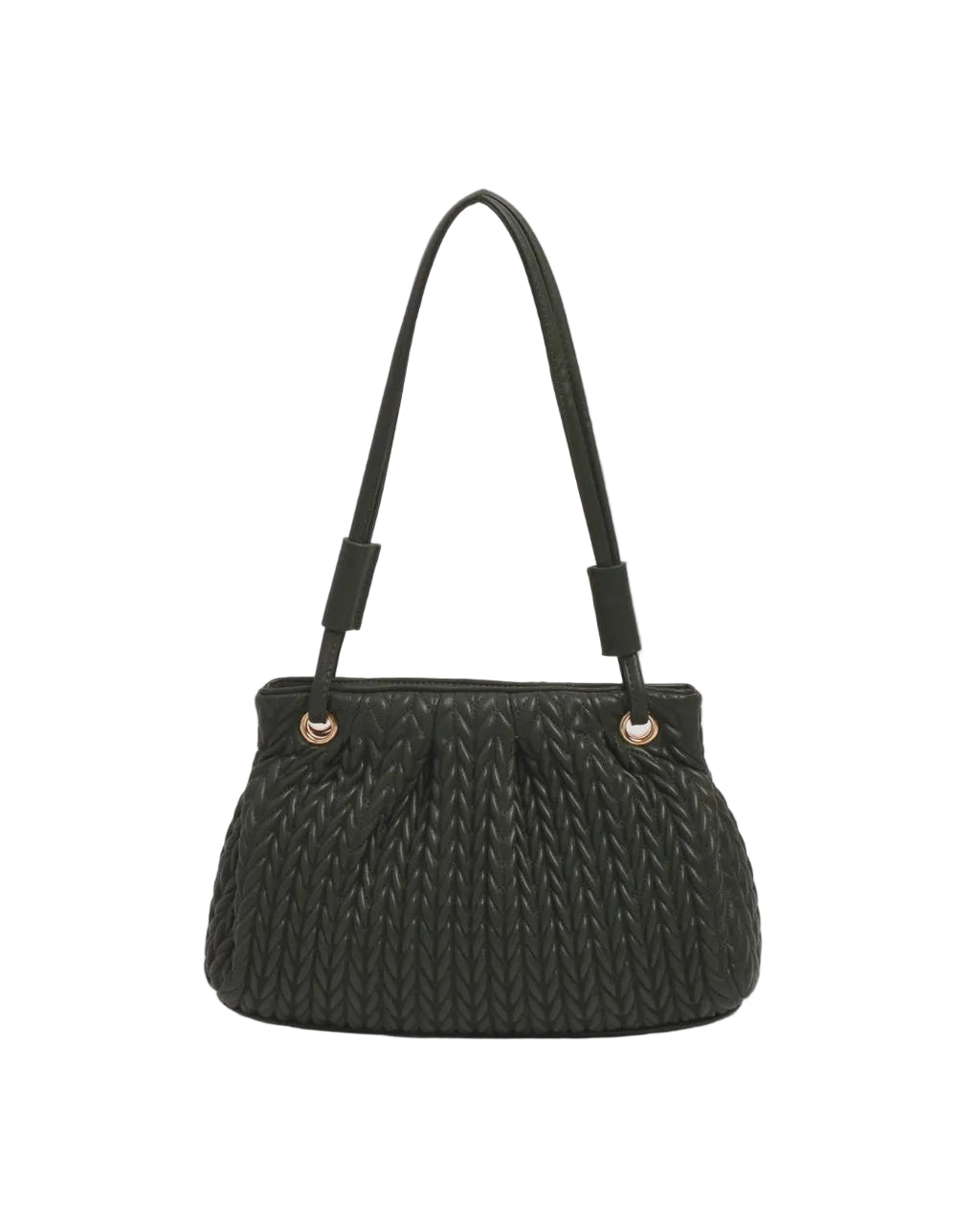 Mina Textured Gathered Handbag Khaki Bags and Purses Adorne