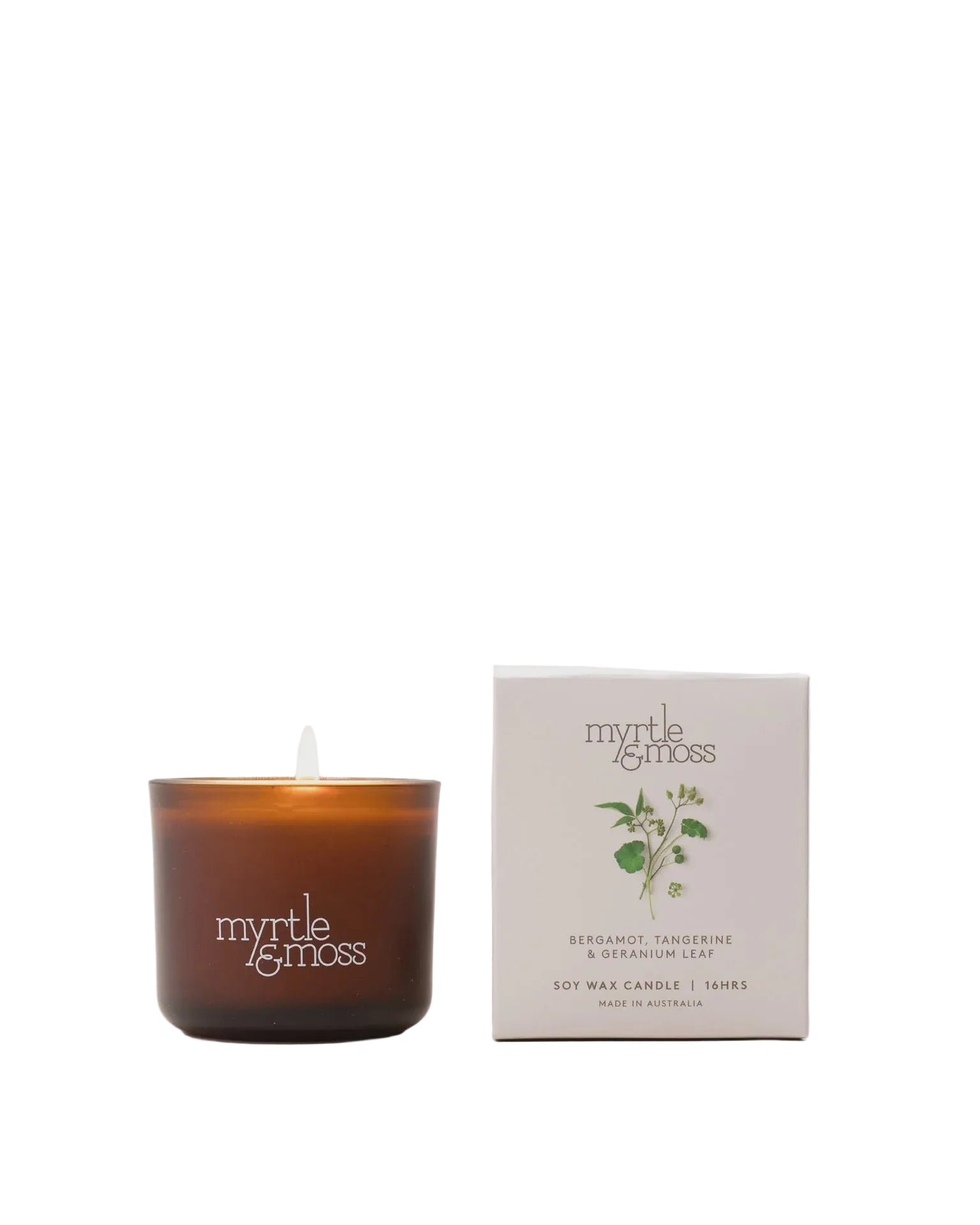 Soy Wax Candle / Mini 16HR Bergamot Rind, Tangerine & Geranium Leaf Gifts and Accessories Myrtle & Moss