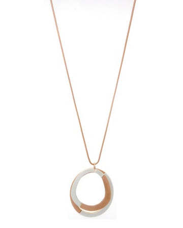 Dual Tone Ring Drop Necklace Rose Gold Necklaces Sun Accessories