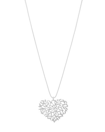 Filigree Heart Pendant Necklce Silver Necklaces Sun Accessories