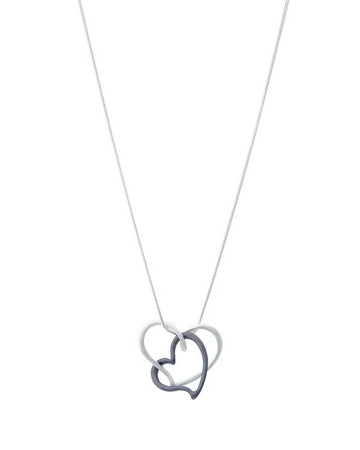 Dual Heart Pendant Necklce Sky Blue Necklaces Sun Accessories