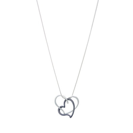 Dual Heart Pendant Necklce Sky Blue Necklaces Sun Accessories