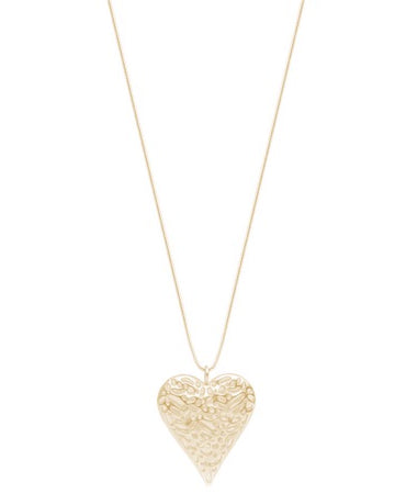 Filigree Heart Dop Neclace Gold Necklaces Sun Accessories