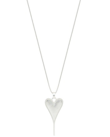 Heart Pendant Long Necklace Silver Necklaces Sun Accessories