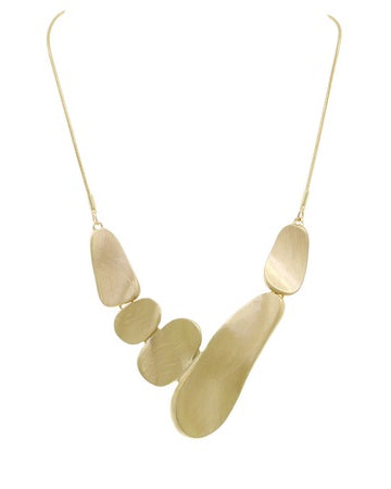 Oval Metal Bead Geo Necklace Gold Necklaces Sun Accessories