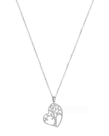 TOL Heart Pendant Necklace Silver Necklaces Sun Accessories