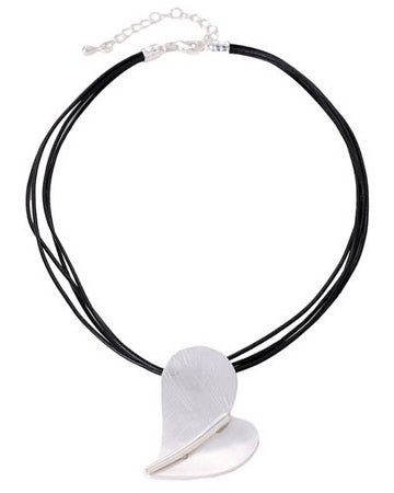 Heart Pendant Cord Necklace Silver Necklaces Sun Accessories