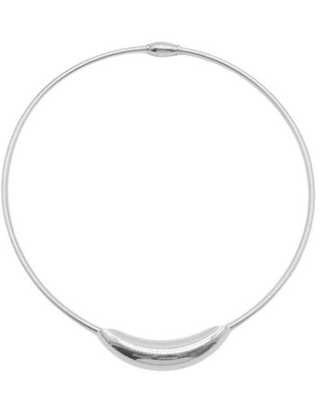 Curved Bar Choker Necklace Silver Necklaces Sun Accessories