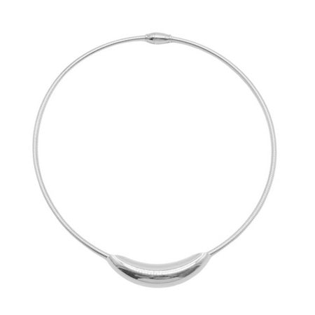 Curved Bar Choker Necklace Silver Necklaces Sun Accessories