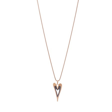 Dual Tone Heart Necklace Necklaces Sun Accessories