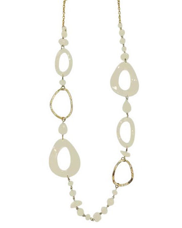 Resin Metal Beaded Necklace White Necklaces Sun Accessories