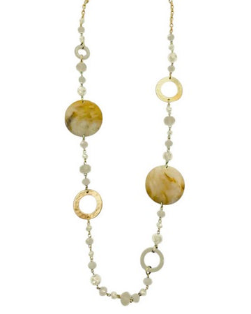 Resin Metal Beaded Necklaces White Necklaces Sun Accessories