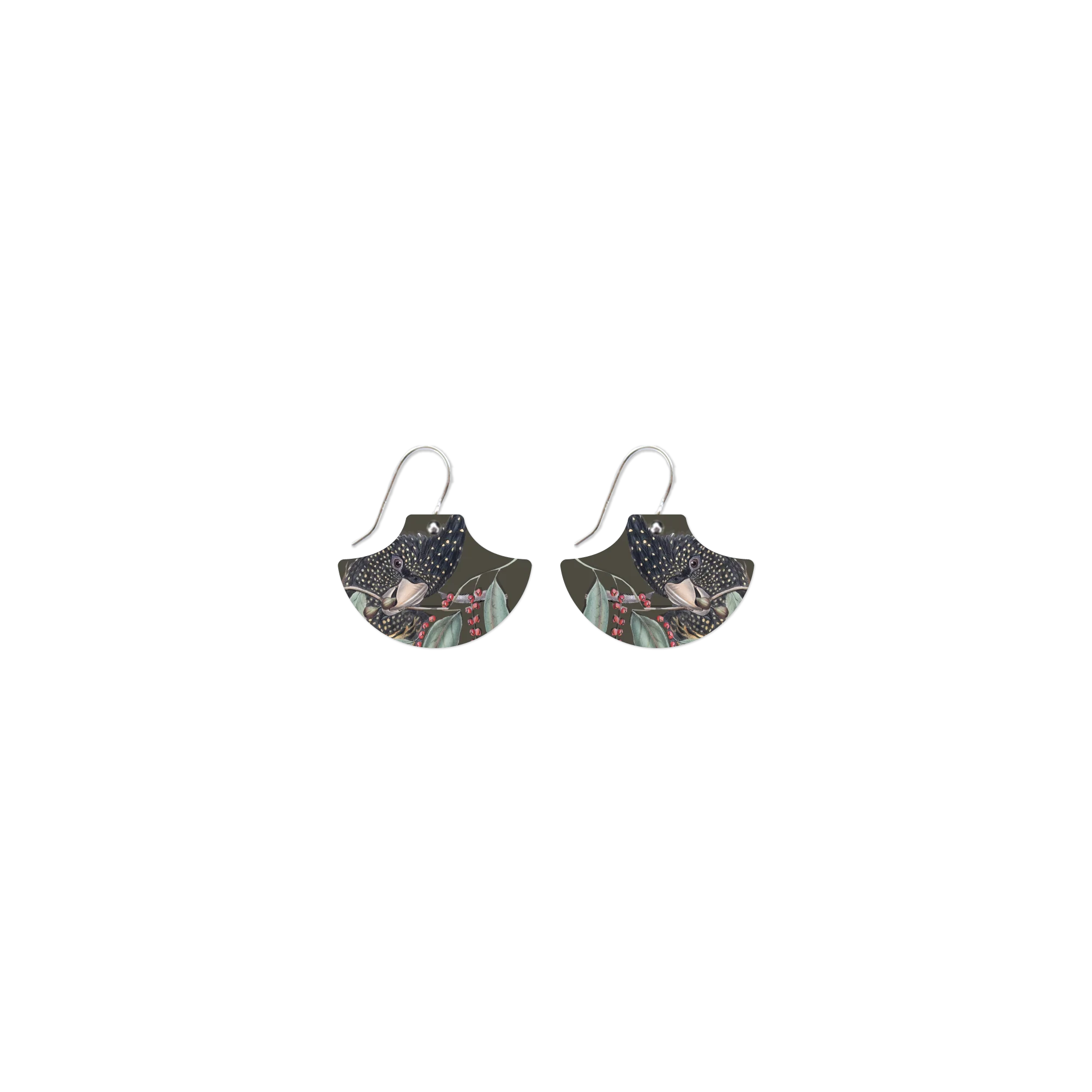 Native Birds Black Cockatoo Pagoda Drop Earring Earrings Moe Moe