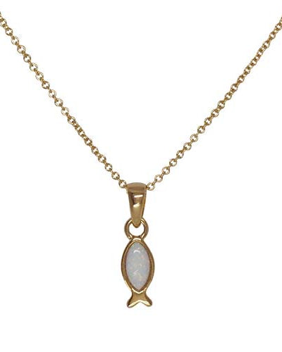 Fish Necklace Gold/White Necklaces Fabienne