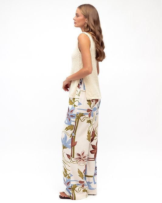 Ophelia Floral Pants Bottoms White Closet