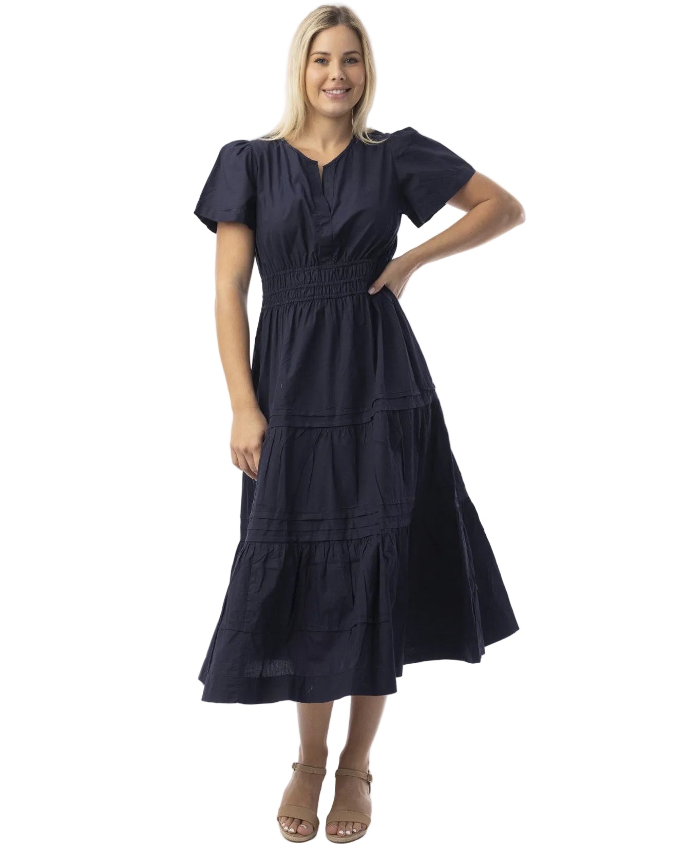 Poplin Essentials Dress Maxi Ruched Dresses Orientique 10